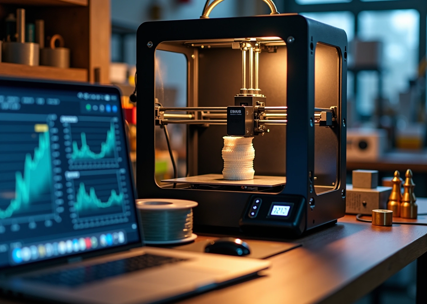 Мастерская малого 3D‑бизнеса с принтером и катушками Nylon PC Carbon